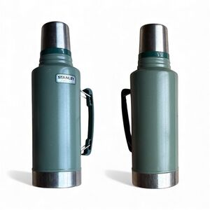 Stanley Classic Green Thermos with Silver Accents